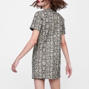 Zara Textured Snakeskin Shift Dress